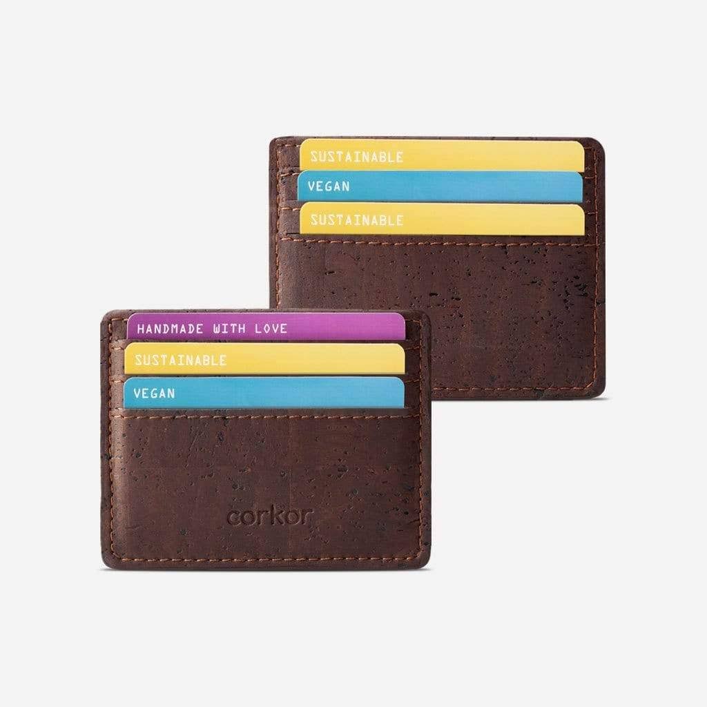Black Vegan Cork Card Case Wallet T9388