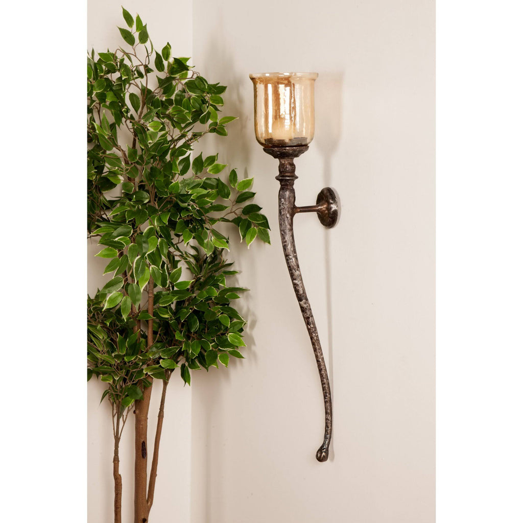 Brown Aluminum Candle Holder Y5703