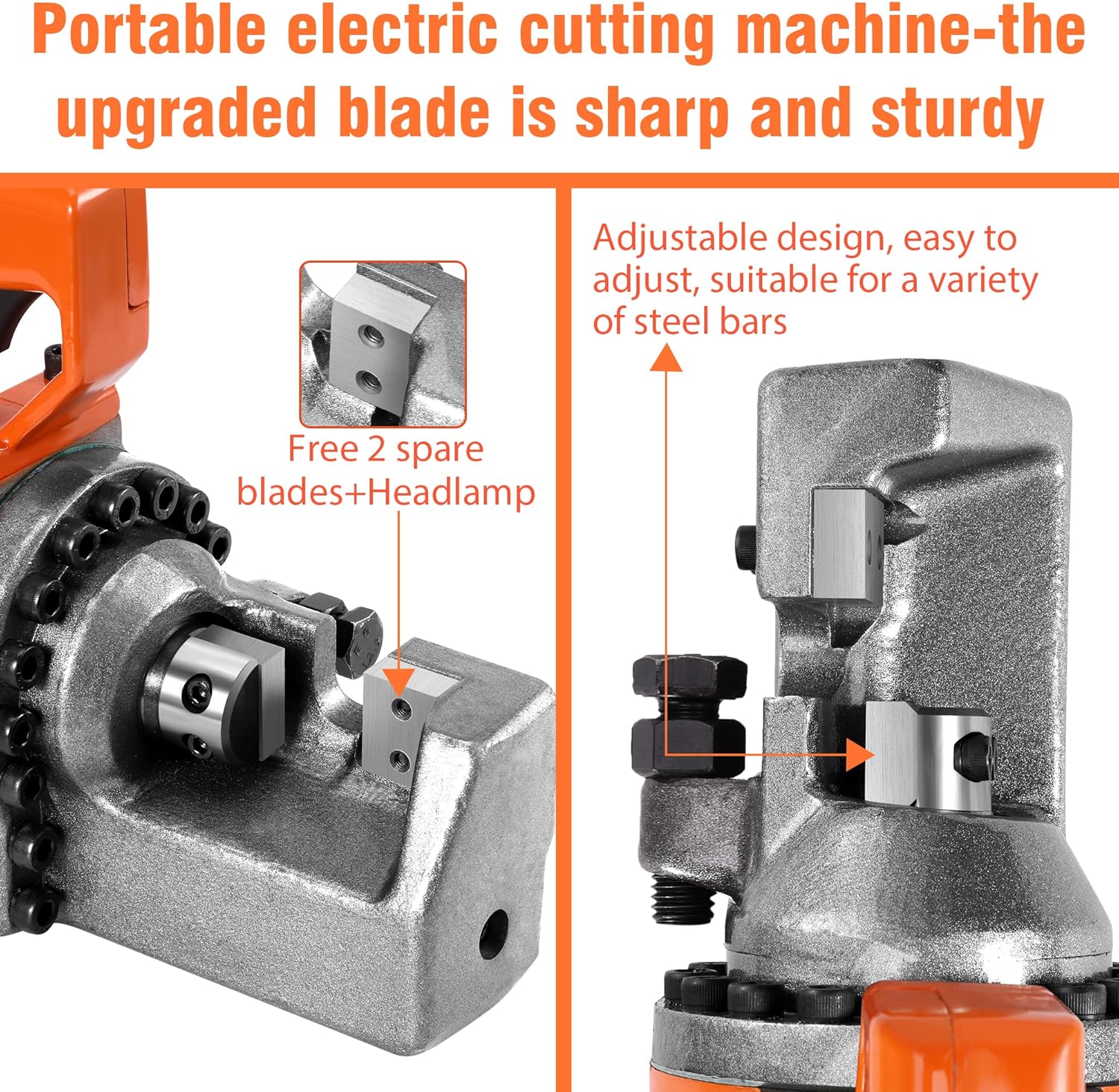 Rebar Cutter, 1250W Electric Hydraulic, Cutting up to 3/4 Inch 4-20mm #6 Rebar, with Replaceable Jaw Blades (AC 110V RC-20) G4812