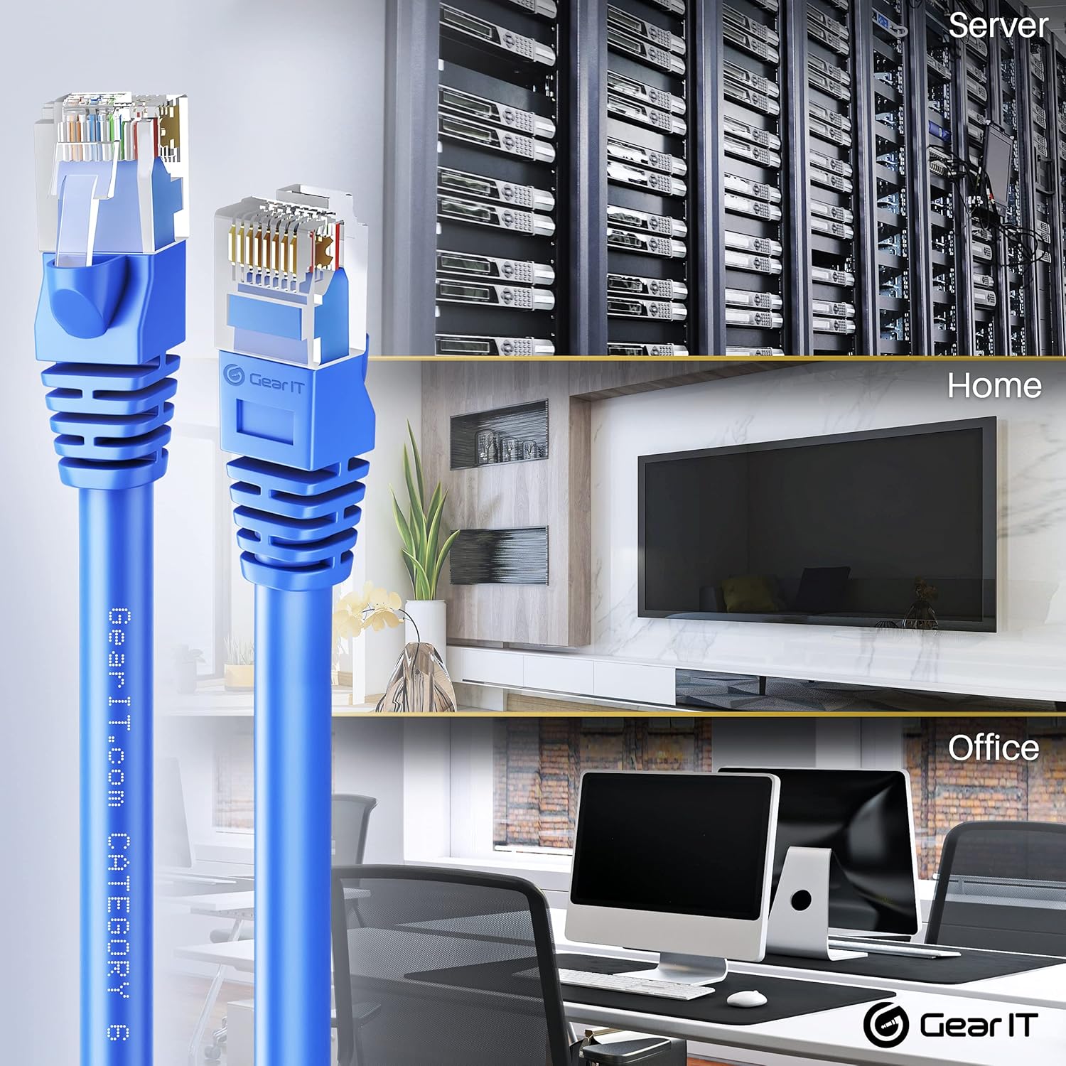 Cat 6 Ethernet Cable 1 ft 50-Pack Blue T398839