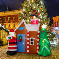 7 FT Inflatable Christmas Ginger House with Santa Claus Christmas Tree LED Lights W841110