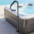 Black Heavy Iron Hot Tub Handrail with Slide-Under Mount Base D991