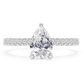 Pear Diamond Solitaire Engagement Ring in 14K White Gold Z8747