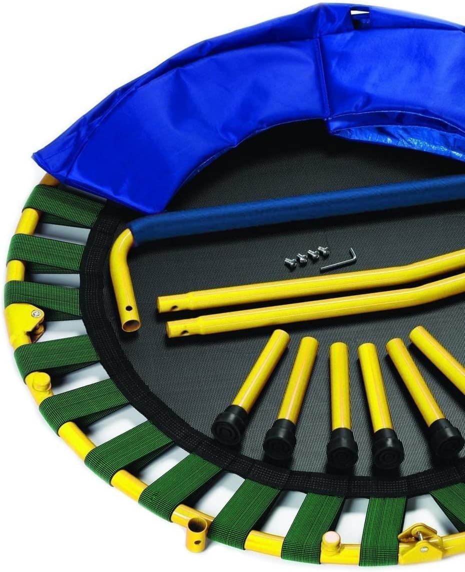 Yellow Blue 36 Inch Round Kids Trampoline with Handle Bar, Pack of 2 H7996