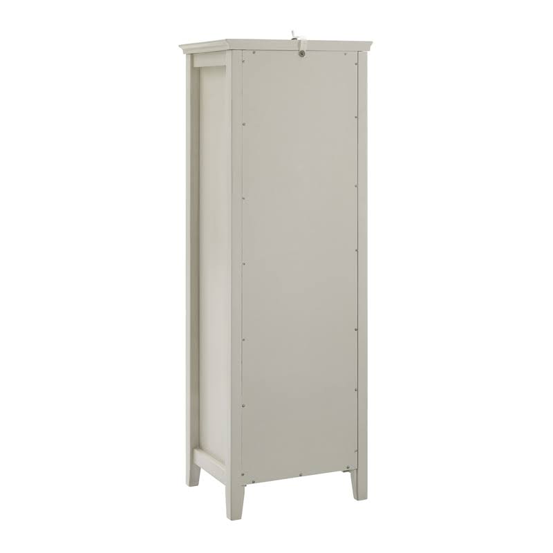 Antique White 3-Shelf Glass Curio Cabinet C1801
