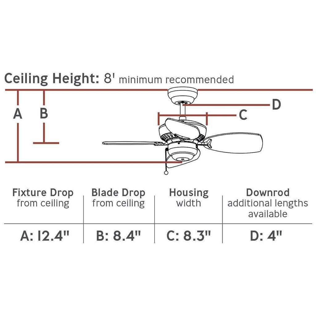 28x22 Mini Indoor Ceiling Fan K287934