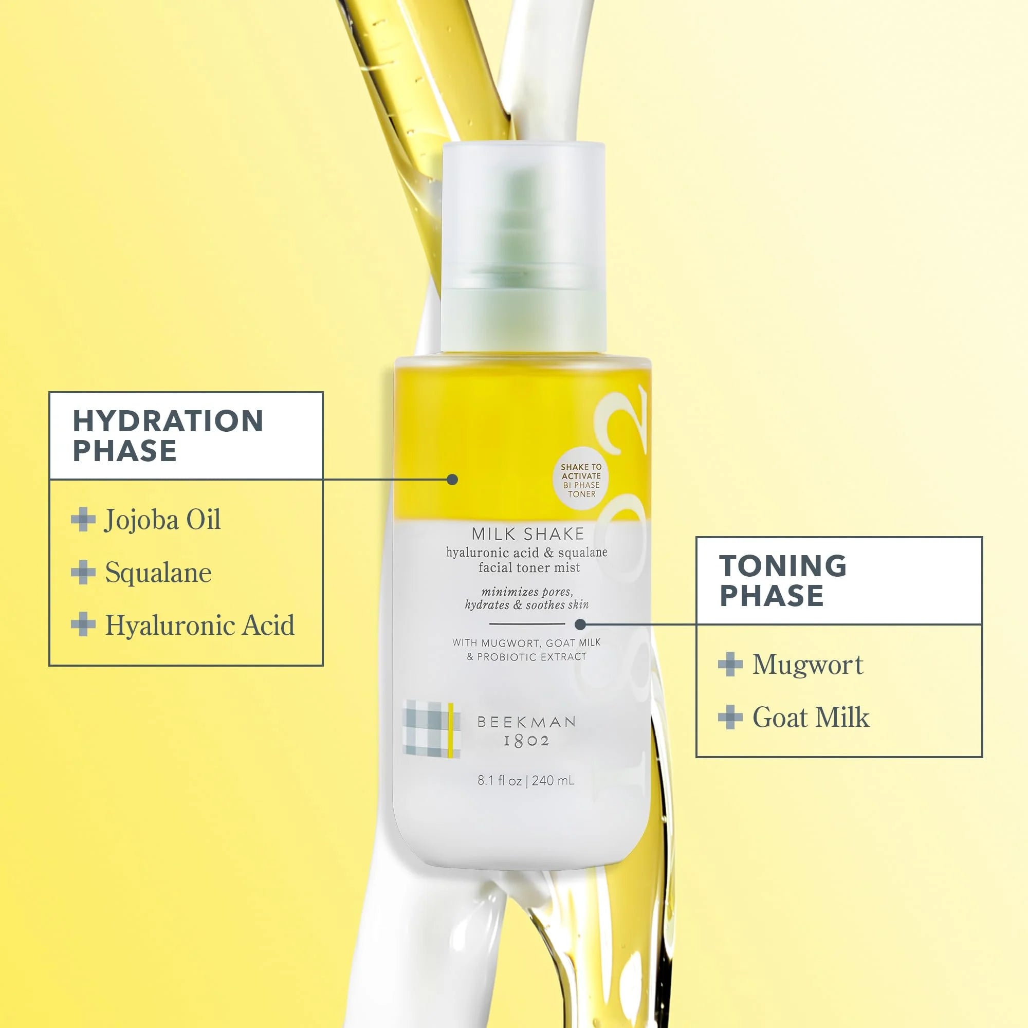 Fragrance Free Facial Toner Mist with Hyaluronic Acid and Squalane E9570