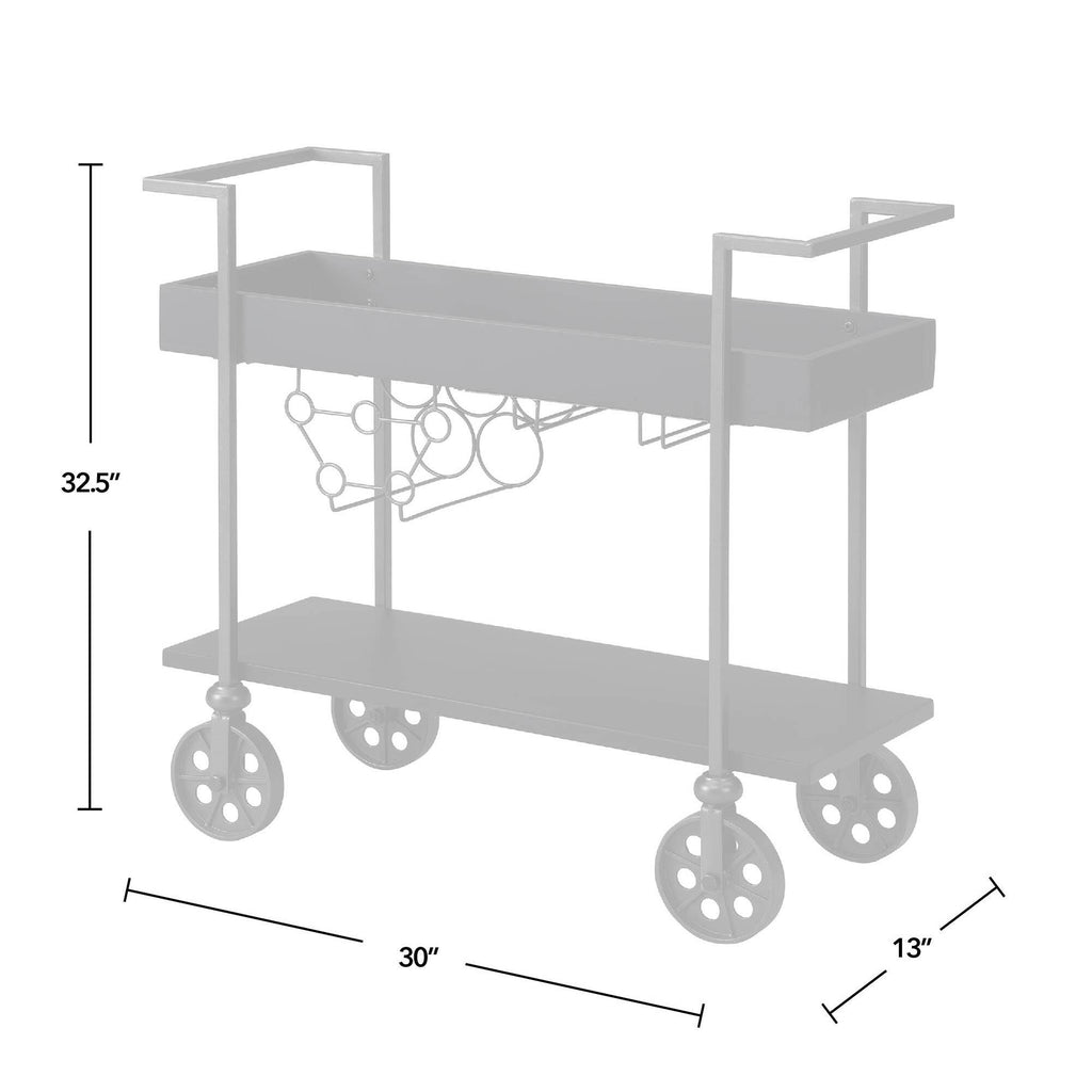 Black Industrial Farmhouse Bar Cart Q1960