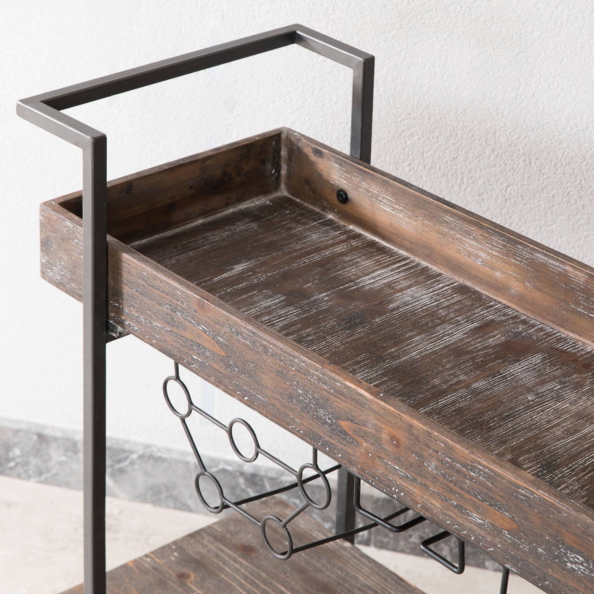 Black Industrial Farmhouse Bar Cart Q1960