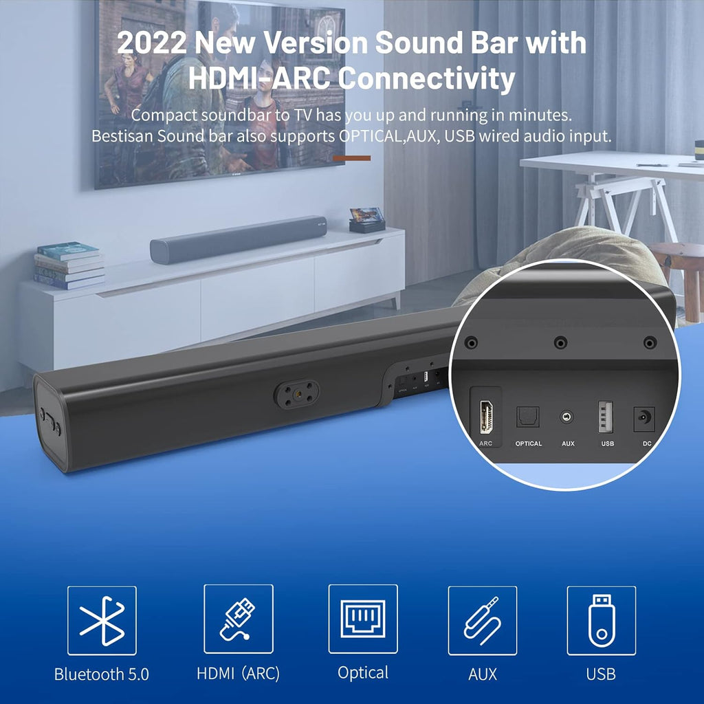 100 Watts Wireless Sound Bar with HDMI-ARC and Bluetooth Y8347