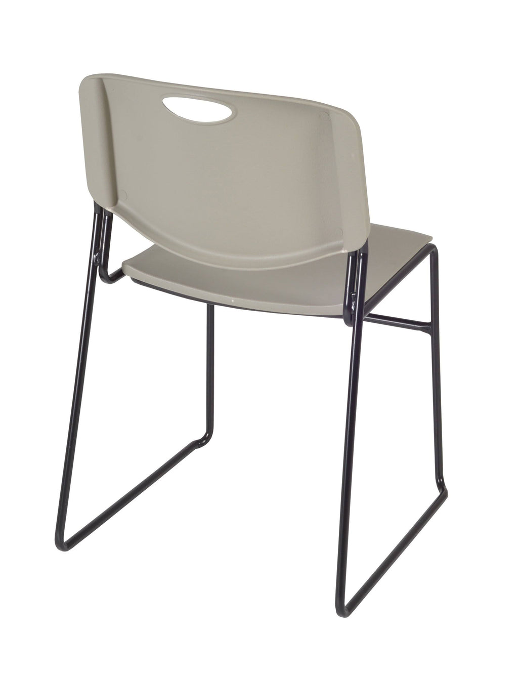 Cherry Training Table and 2 Grey Stack Chairs E341