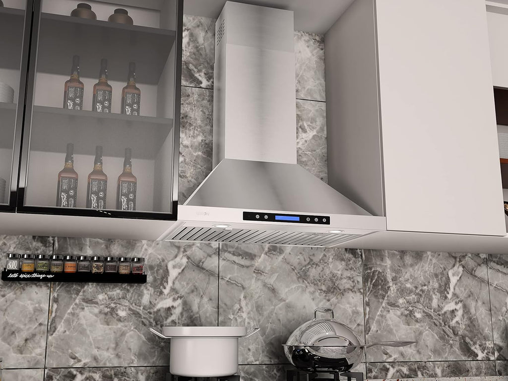 Wall Mount Range Hood with Dishwasher-Safe Filters T70749