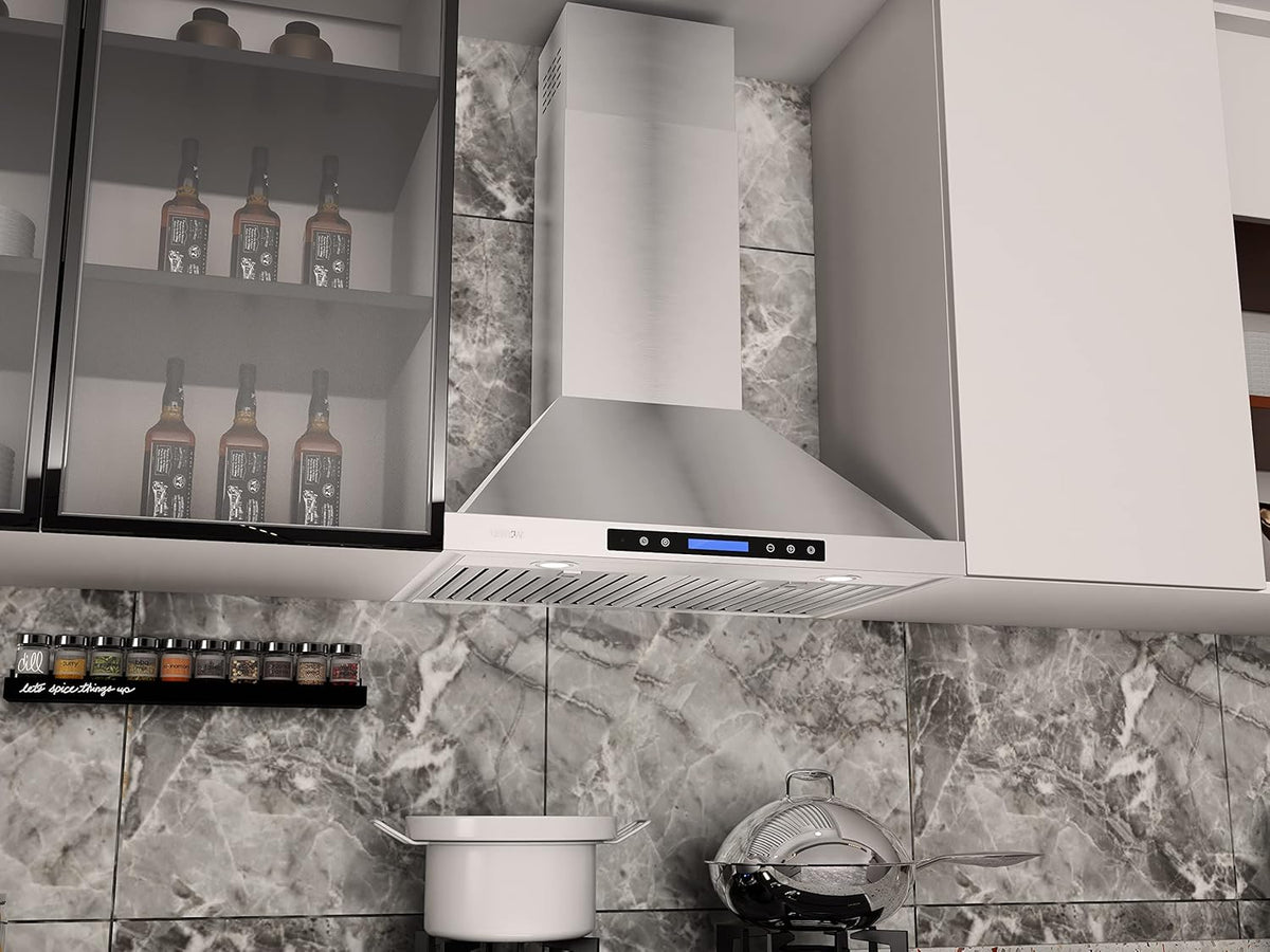 Wall Mount Range Hood with Dishwasher-Safe Filters T70749