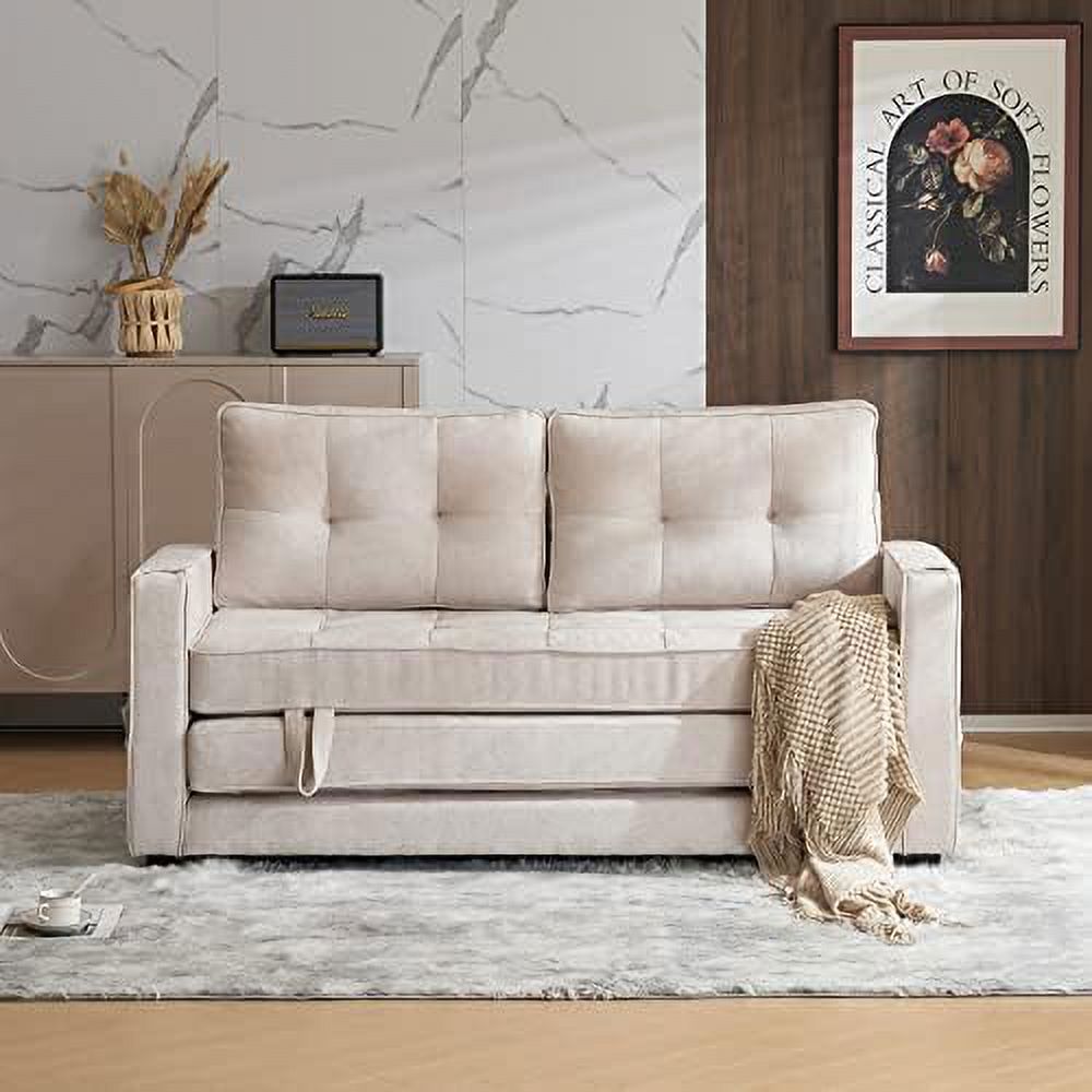 Full Size Futon Sofa Bed with Chenille Upholstery S101