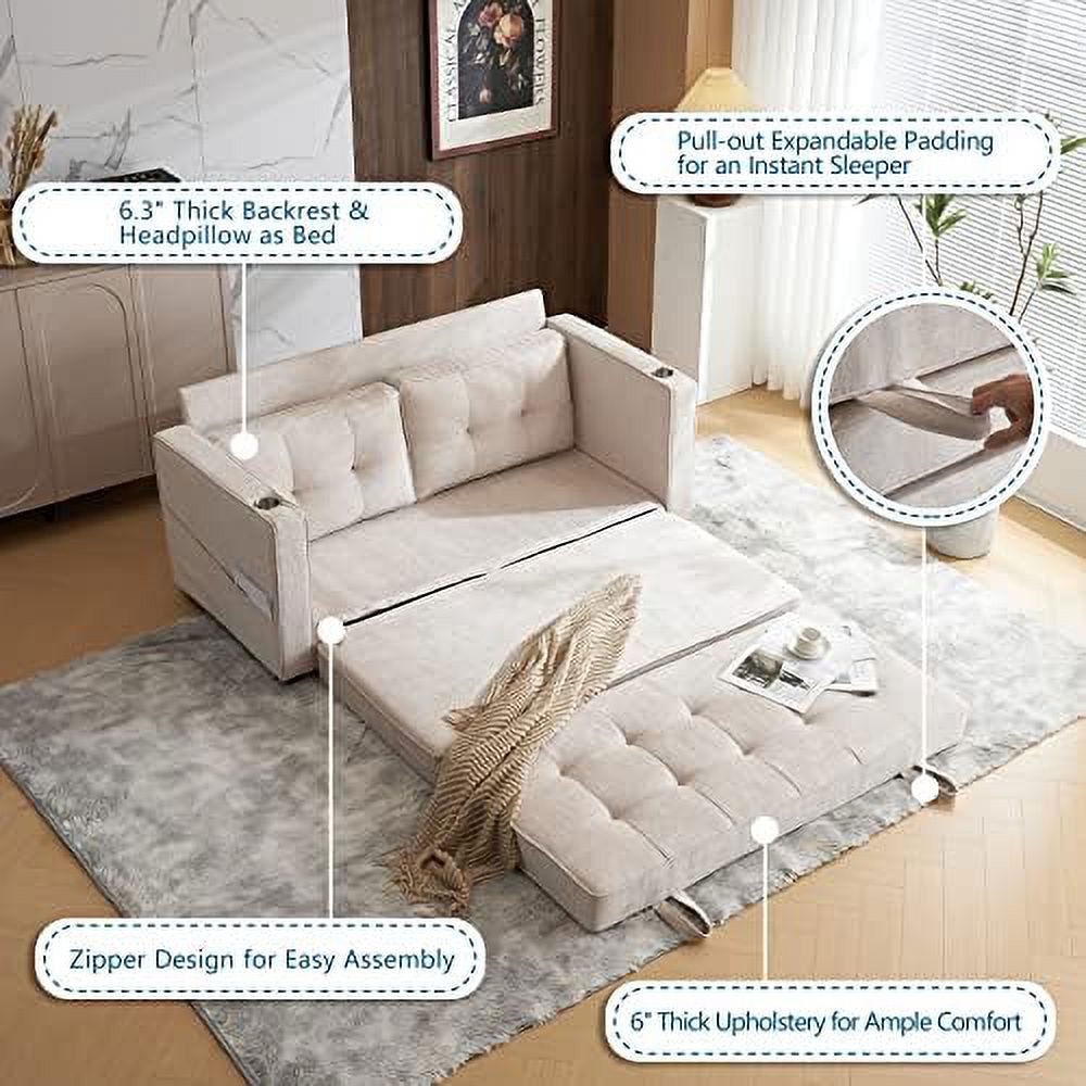 Full Size Futon Sofa Bed with Chenille Upholstery S101