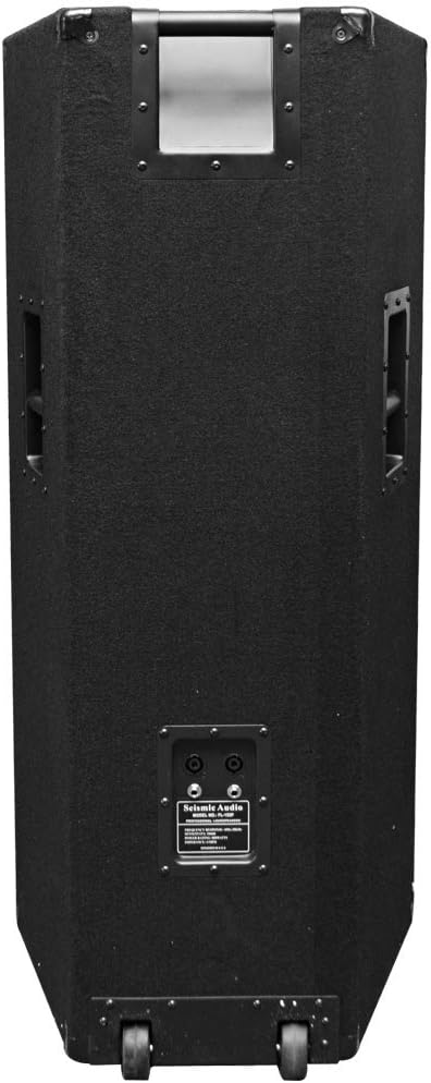 Pair of Dual 15 PA/DJ Speaker Cabinets with Titanium Horns, Wheel Kits and Rear Handles, 800 Watts RMS per Cabinet G466910