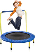 Yellow Blue 36 Inch Round Kids Trampoline with Handle Bar, Pack of 2 H7996