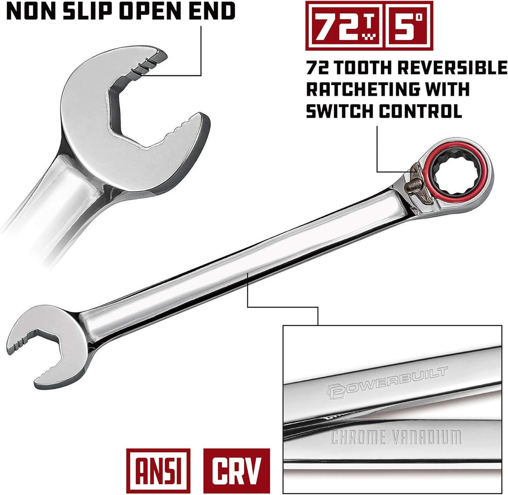 Metric 11Pc Reversible Ratcheting Wrench Set V415