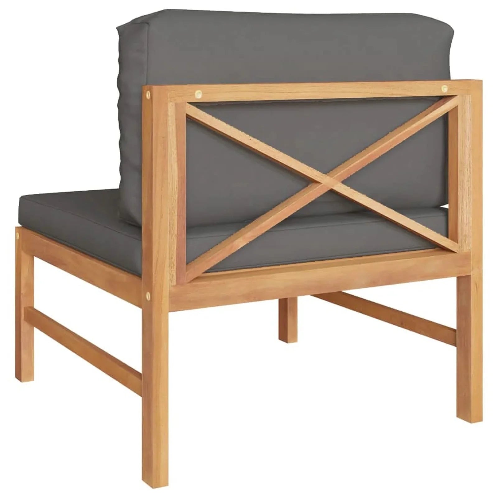 Dark Gray Cushions Solid Teak Wood Sofa F531699