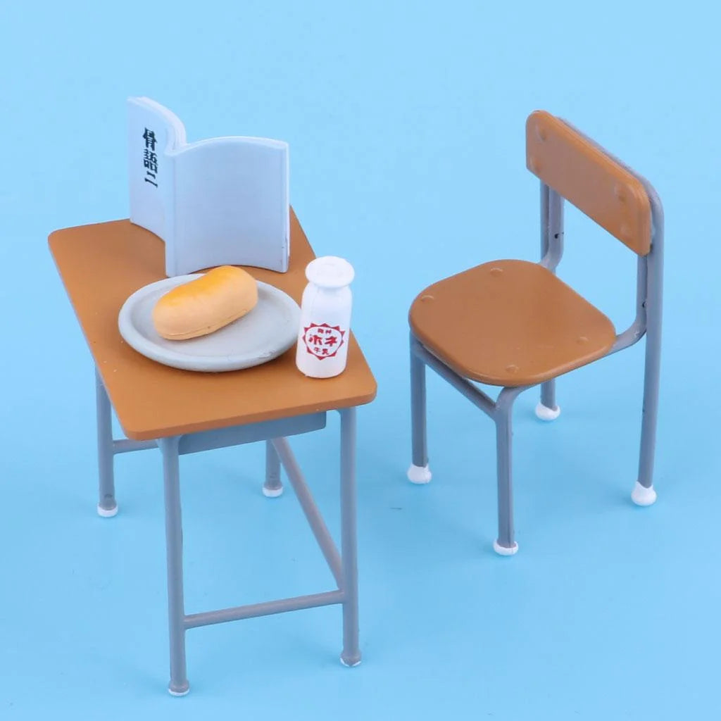 6 Pcs Metal Dollhouse Desk Chair Set W8911