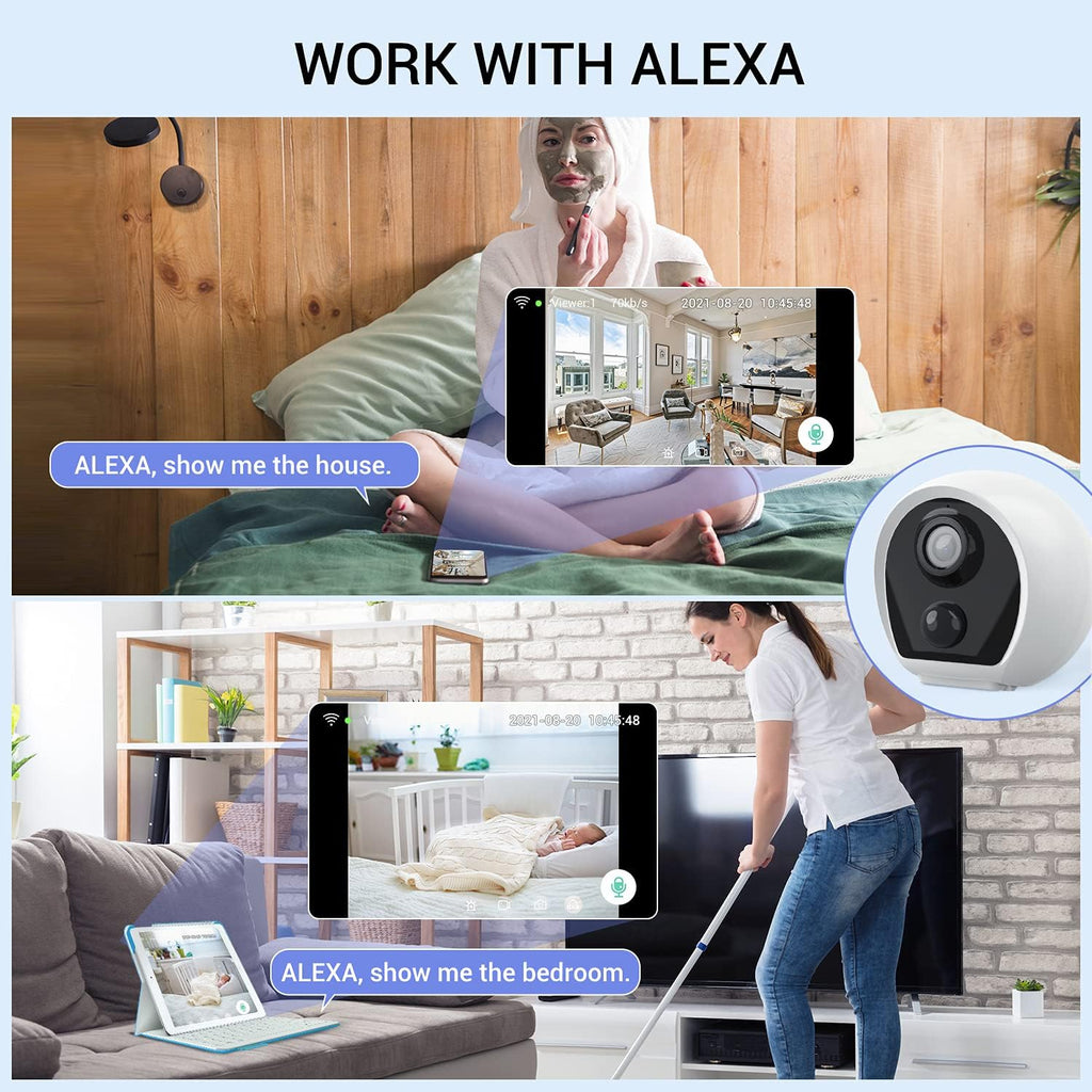 1080P Wireless Security Camera with Night Vision 2 Way Audio (2 Pack) R56471