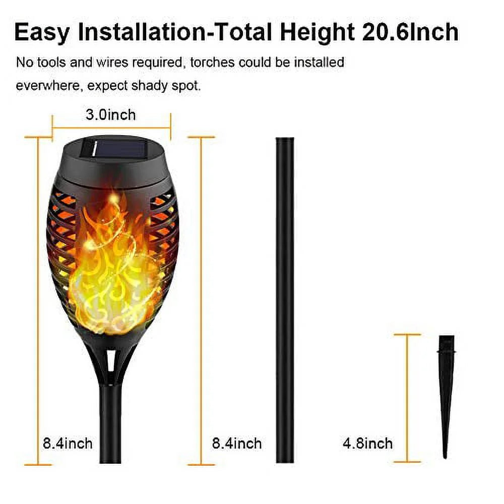 12LED-8Pack Solar Torch Light with Flickering Flame O573110