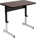 Height Adjustable Office Desk with Black Frame and Grey Top, 36 Inch T759254