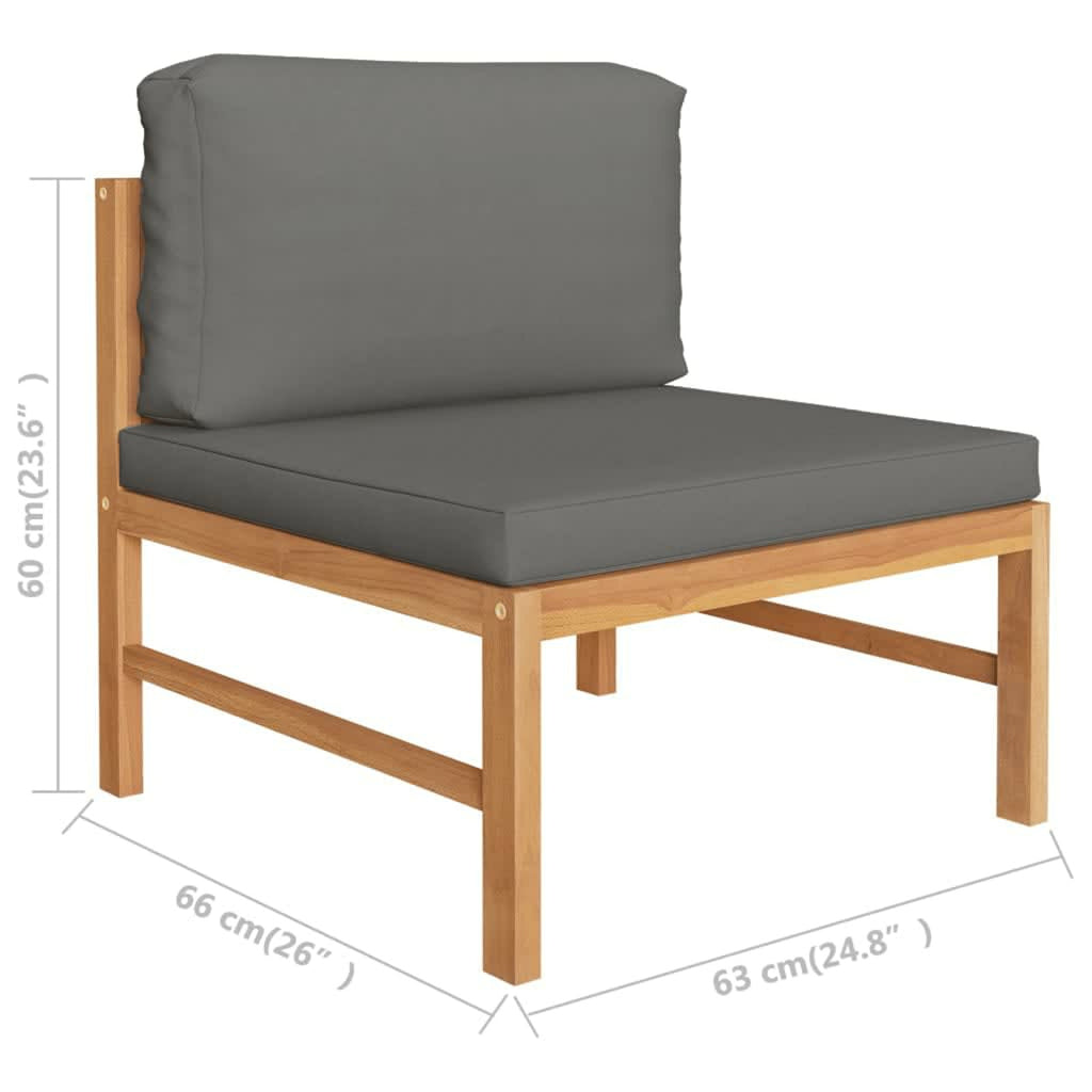 Dark Gray Cushions Solid Teak Wood Sofa F531699